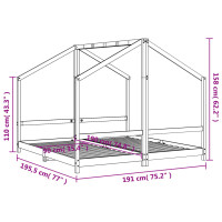 Produktbild för Sängram för barnsäng 2x(90x190) cm massiv furu