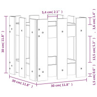 Produktbild för Odlingslåda med staket-design 30x30x30 cm massivt douglas-trä