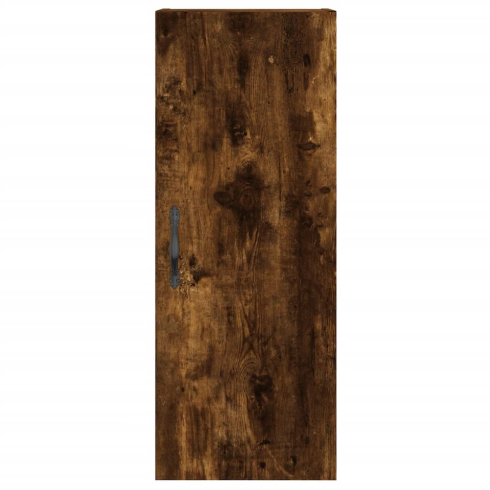 Produktbild för Högskåp rökfärgad ek 34,5x34x180 cm konstruerat trä