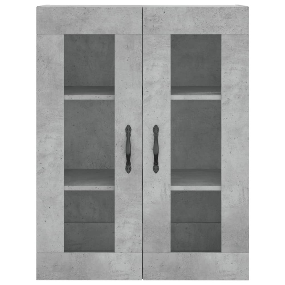 Produktbild för Högskåp betonggrå 69,5x34x180 cm konstruerat trä
