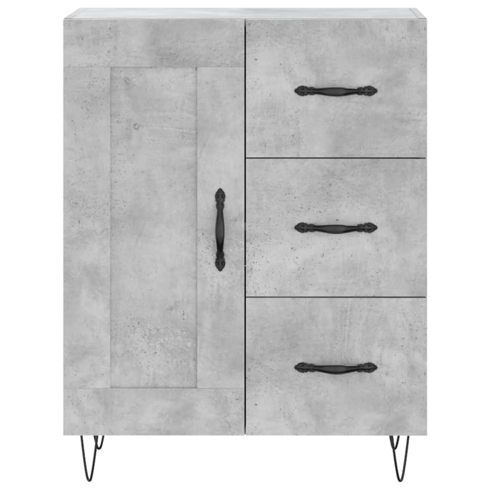 Produktbild för Högskåp betonggrå 69,5x34x180 cm konstruerat trä