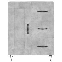 Produktbild för Högskåp betonggrå 69,5x34x180 cm konstruerat trä