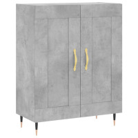 Produktbild för Högskåp betonggrå 69,5x34x180 cm konstruerat trä