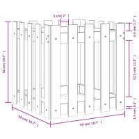 Produktbild för Odlingslåda med staket-design 50x50x50 cm massivt douglasträ