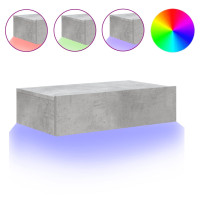 Produktbild för Tv-bänkar med LED-belysning 2 st betonggrå 60x35x15,5 cm