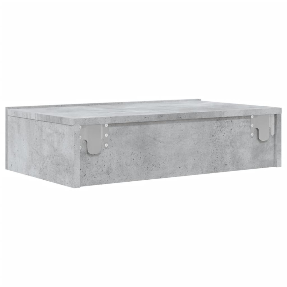 Produktbild för Tv-bänkar med LED-belysning 2 st betonggrå 60x35x15,5 cm