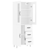 Produktbild för Högskåp vit 69,5x34x180 cm konstruerat trä