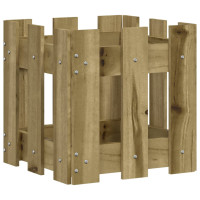 Produktbild för Odlingslåda med staket-design 30x30x30 cm impregnerad furu