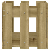 Produktbild för Odlingslåda med staket-design 30x30x30 cm impregnerad furu