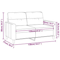 Produktbild för Soffa 2-sits mörkgrå 120 cm tyg