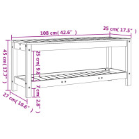 Produktbild för Trädgårdsbänk svart 108x35x45 cm massiv furu