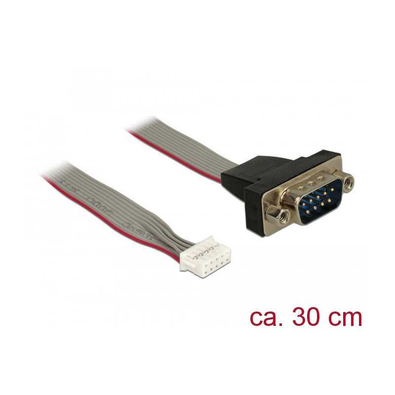 Produktbild för DeLOCK 89632 seriella kablar Svart, Grå, Röd 0,3 m DB-9