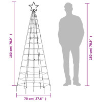 Produktbild för Julgransbelysning med markspett 220 LEDs färgglad 180 cm