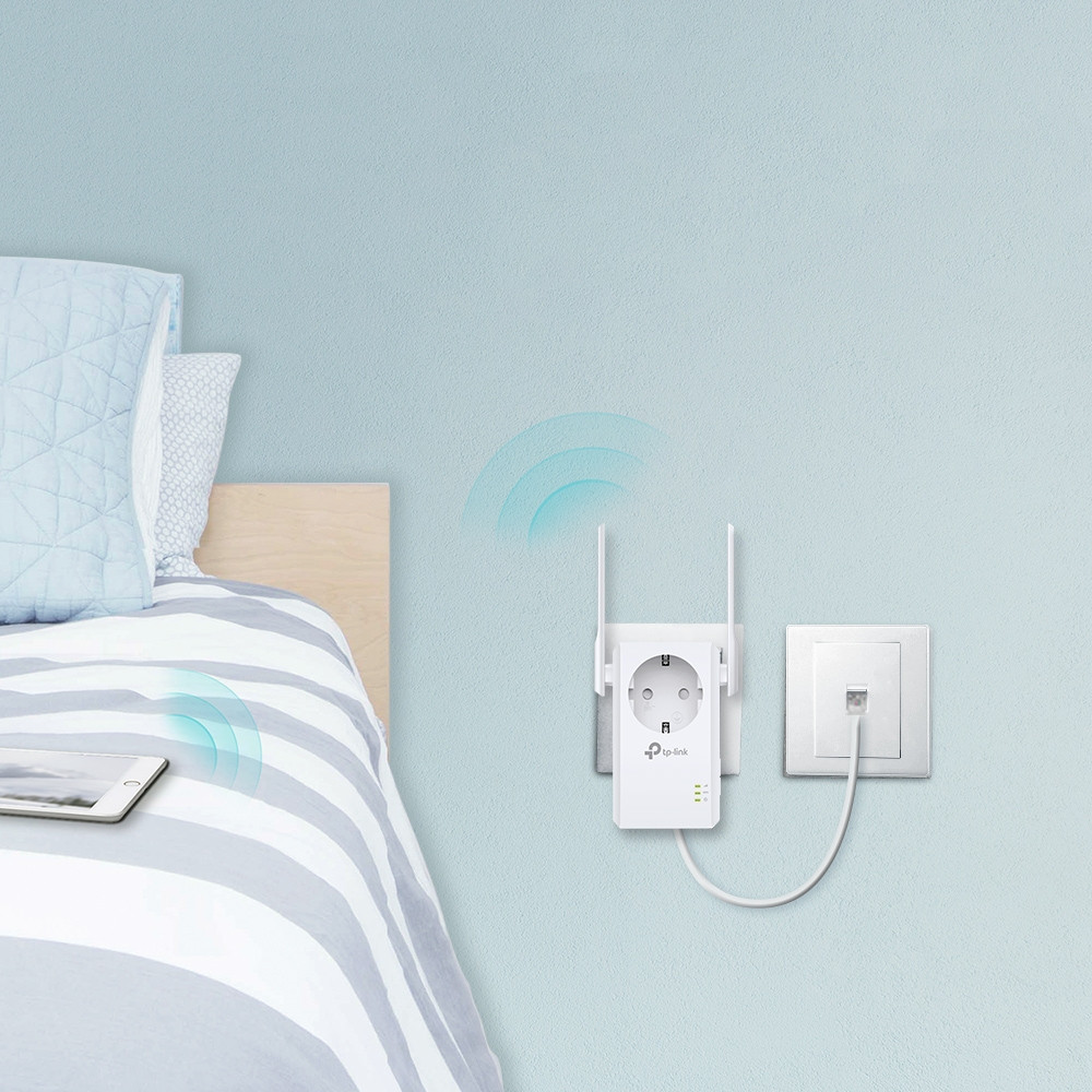 Produktbild för TP-Link TL-WA860RE PowerLine-nätverksadapter 300 Mbit/s Nätverksansluten (Ethernet) Wi-Fi Vit 1 styck