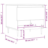 Produktbild för Soffbord vit 50x46x50 cm konstruerat trä