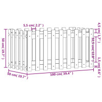 Produktbild för Odlingslåda med staket-design 100x50x50 cm massivt douglasträ