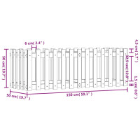 Produktbild för Odlingslåda med staket-design svart 150x50x50 cm massiv furu