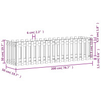 Produktbild för Odlingslåda med staket-design 200x50x50 cm impregnerad furu