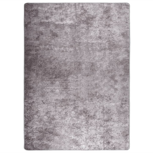 vidaXL Matta tvättbar grå 120x170 cm halkfri