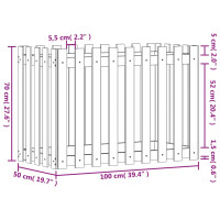 Produktbild för Odlingslåda med staket-design 100x50x70 cm massivt douglasträ