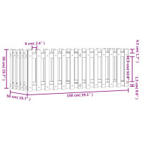 Produktbild för Odlingslåda med staket-design vit 150x50x50 cm massiv furu