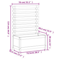 Produktbild för Odlingslåda med spaljé 79x39,5x114 cm massiv furu