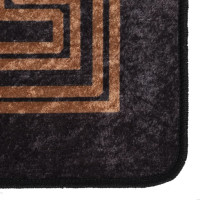 Miniatyr av produktbild för Matta tvättbar svart och guld 150x230 cm halkfri