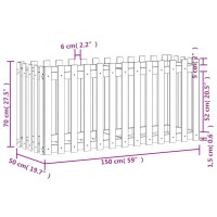 Produktbild för Odlingslåda med staket-design 150x50x70 cm impregnerad furu