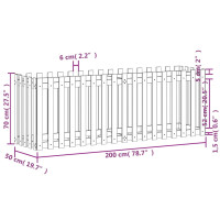 Produktbild för Odlingslåda med staket-design 200x50x70 cm massivt douglasträ