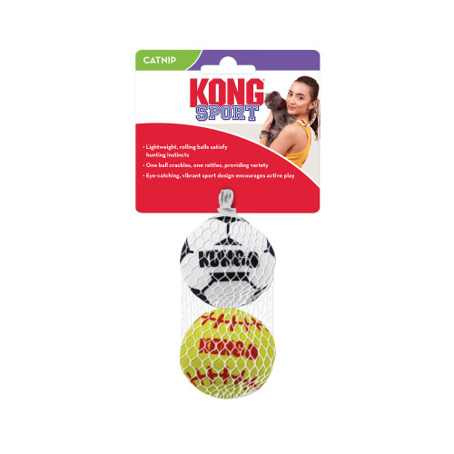 KONG Kattleksak Cat Sports Balls 2-p Mix  KONG 4,4x5x5 cm