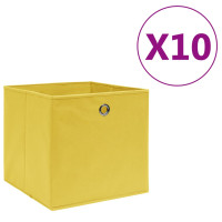 Produktbild för Förvaringslådor 10 st non-woven tyg 28x28x28 cm gul