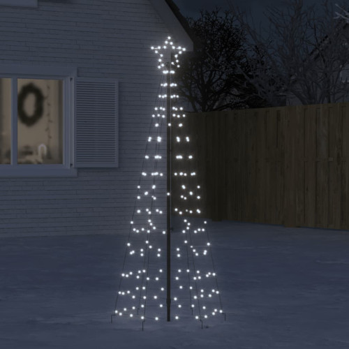 vidaXL Julgransbelysning med markspett 220 LEDs kallvitt 180 cm