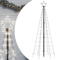 Produktbild för Julgransbelysning med markspett 220 LEDs kallvitt 180 cm