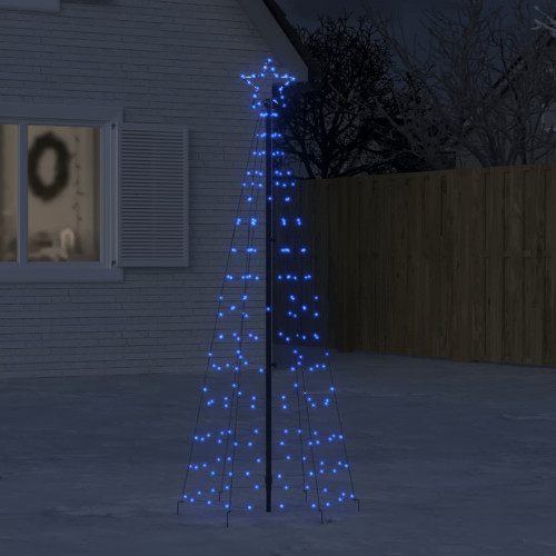 vidaXL Julgransbelysning med markspett 220 LEDs blå 180 cm