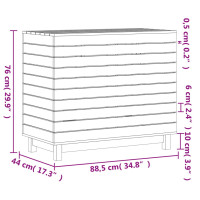 Produktbild för Tvättkorg vit 88,5x44x76 cm massiv furu