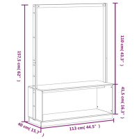 Produktbild för Klädställning med skohylla vit 113x40x157,5 cm massiv furu