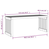 Produktbild för Trädgårdsbänk justerbar svart 212,5x40,5x45cm massiv furu