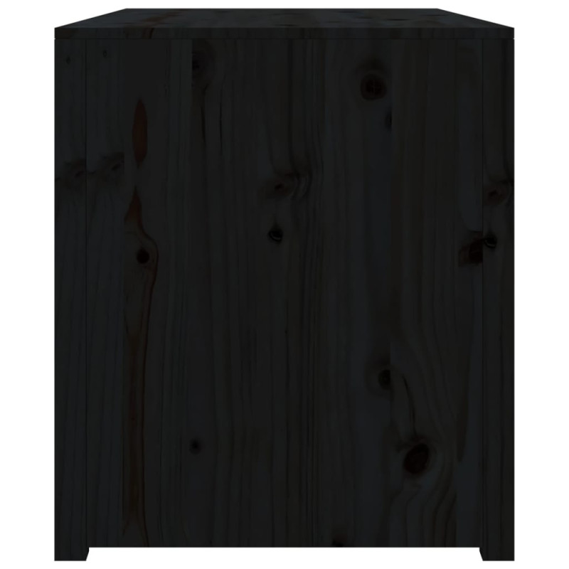 Produktbild för Köksskåp för utomhusbruk svart 106x55x64 cm massiv furu