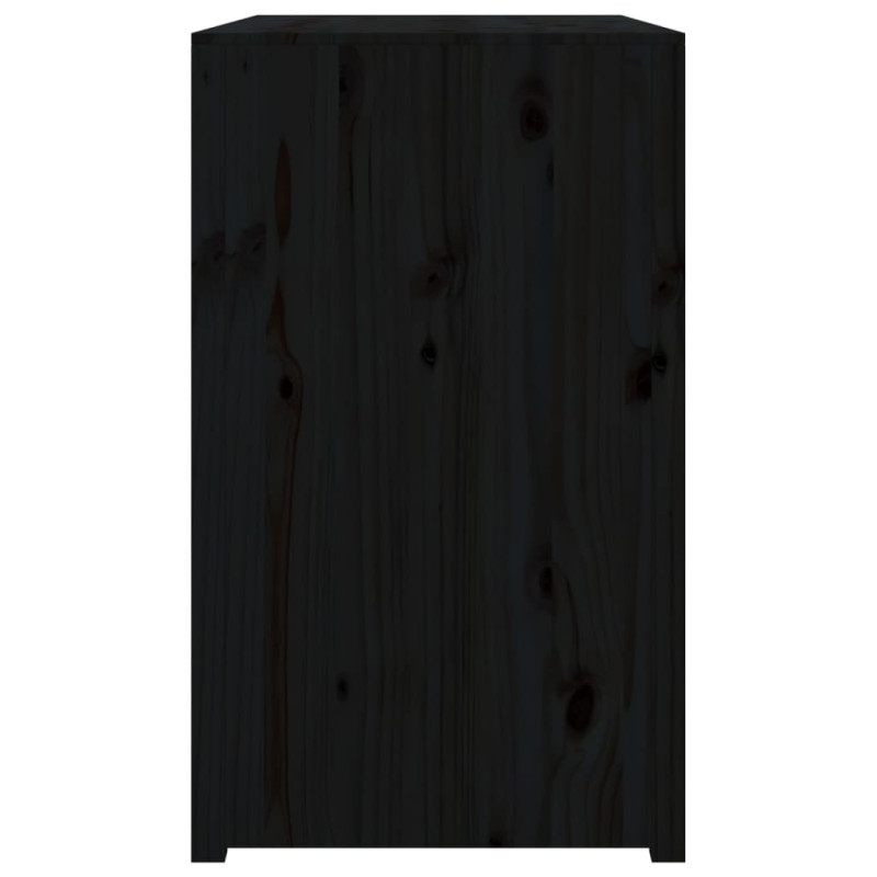 Produktbild för Köksskåp för utomhusbruk svart 106x55x92 cm massiv furu