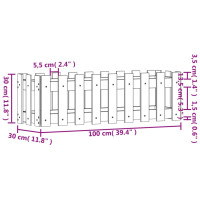 Produktbild för Odlingslåda med staket-design svart 100x30x30 cm massiv furu