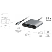 Miniatyr av produktbild för USB-C -> HDMI/USB-A/USB-C PD 4K/60Hz