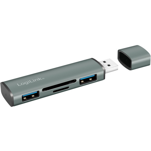 LogiLink USB-hub (USB 3.2 Gen2) Minneskortsläsare/USB-A