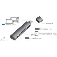 Miniatyr av produktbild för USB-hub (USB 3.2 Gen2) Minneskortsläsare/USB-A
