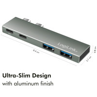Miniatyr av produktbild för Dual USB 3.2 Gen2x2-hub 4-portar PD 100W