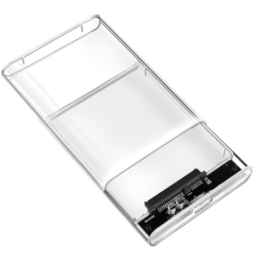 LogiLink Hårdiskkabinett 2,5 USB 3.0 Skruvfri design Transparent