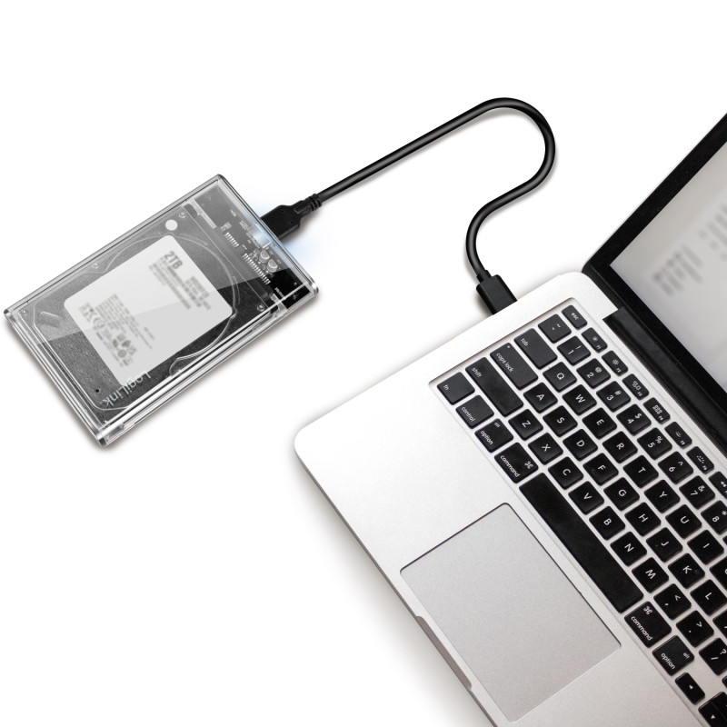 Produktbild för Hårdiskkabinett 2,5 USB 3.0 Skruvfri design Transparent