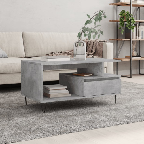 vidaXL Soffbord betonggrå 90x49x45 cm konstruerat trä