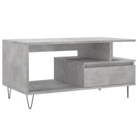 Produktbild för Soffbord betonggrå 90x49x45 cm konstruerat trä