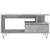 Produktbild för Soffbord betonggrå 90x49x45 cm konstruerat trä