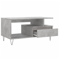 Produktbild för Soffbord betonggrå 90x49x45 cm konstruerat trä